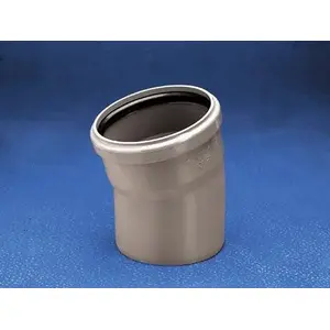 WAVIN plumbing elbow 50 mm 15° in grey, model 3060341211