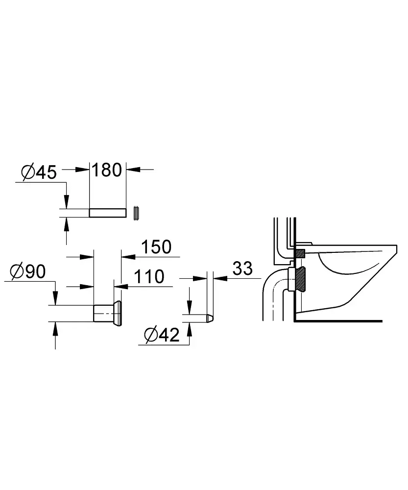 Jaucējkrāna detaļa GROHE 37311K00 melna Photo 2