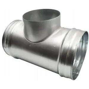 SpiroFlex 200/160 reducing tee (galvanized) 90° for round duct connection