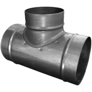 Duct branch 125/125 SpiroFlex T125/125-OC, 90° galvanized T-piece