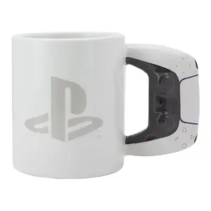 Krūze Paladone PlayStation formas PS5 balta 0,48 l viengabala