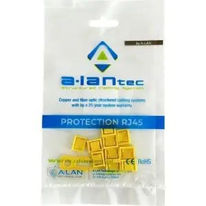 USB port lock set Alantec WT-BU-02 — yellow, 10 pieces with key, prevents unauthorized USB connection