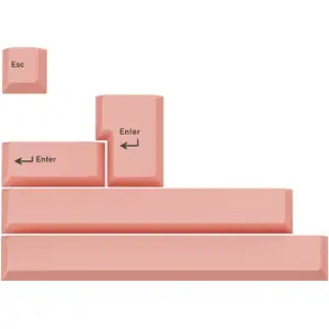 Keycap Set Static Control GMK Additional Kit — ABS double-shot keycaps, ISO & ANSI compatibility, pastel pink