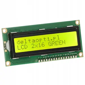 LCD displejs 2x16 rakstzīmes JustPi LCD-AC-1602E-YIY/G-E6 ar zaļu apgaismojumu