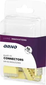 Terminal connector (push-in) ORNO OR-SZ-8004/5/B10 — 5‑pole, for solid/stranded wire 0.75–2.5 mm², IEC 300V/24A, blister 10 pcs