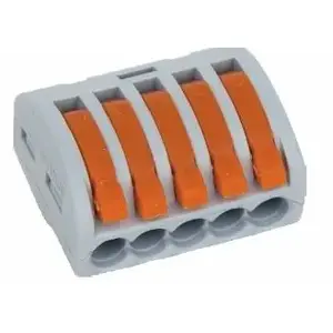 Terminal block Simet universal for single- and multi-core conductors 5-pole 2.5 mm² 24 A gray (ZU-405)