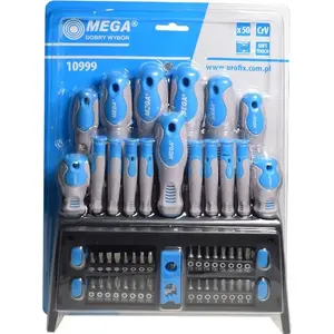 Screwdriver and Bit Set 50 pcs CR-V no name model 10999 – hand tool kit with CR-V bits