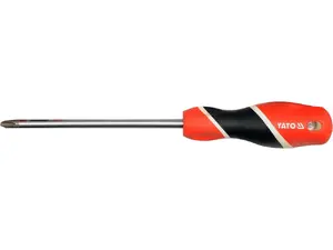 Manual Straight Screwdriver YATO YT-25931 — Phillips tip, polypropylene/TPR handle, black-red