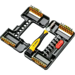 Screwdriver Bit Set with Holder Topex 39D343 – 37 Pieces (bit kit, magnetic holder)