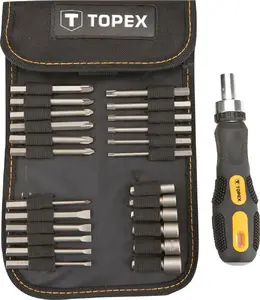 Manual screwdriver Topex 39D352 multi-bit, includes Flat, Phillips, Torx bits