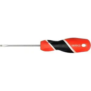 Manual straight screwdriver YATO YT-25901 — single flat tip, polypropylene/TPR handle, black/red