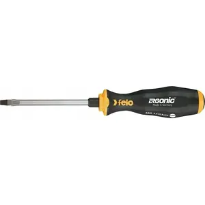 Flat screwdriver FELO Ergonic 5.5 x 1.0 mm model FL45005540 — impact-capable slotted tip