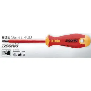 Screwdriver PH3 FELO Ergonic 400 VDE insulated 1000V 150×8 mm (41430490)