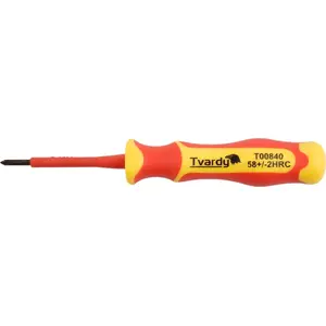 Insulated Phillips Screwdriver PH0x60 Tvardy VDE — PH0 tip, 60 mm blade, VDE insulated handle