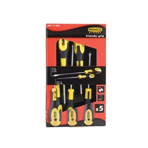 Screwdriver set MODECO FRIENDLY GRIP 5 pcs MN-11-039 — assorted tips, insulated handles