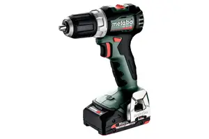 Аккумуляторная пистолетная дрель Metabo BS 18 L BL, бесщёточная, 18 В, 2×2 А·ч, 1,3 кг, 1700 об/мин, безключевой патрон