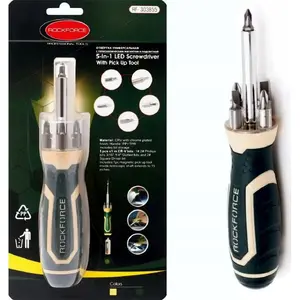 Screwdriver Rockforce RF-303855 5-in-1 magnetic with built-in light