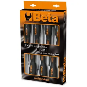 Set of 7 Impact Screwdrivers Beta Tools 1243/D7 — hand tools for striking, assorted tips