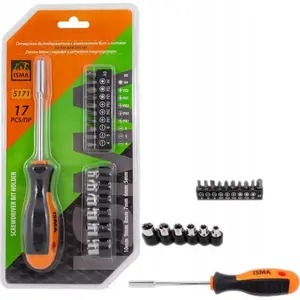 Universal screwdriver set Isma IS-5171 — 17-piece bit set for screwdriving tasks