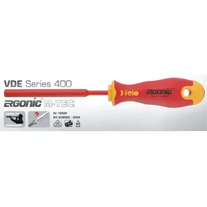 Insulated Hex Screwdriver FELO Ergonic 400 VDE M-Tec 1000V M13 125mm (41913030)