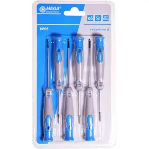 Precision screwdriver set No name 10998, S2 steel bits, Soft Touch handles, 6 pieces
