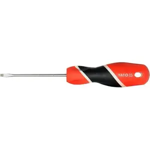 Manual straight screwdriver YATO YT-25900 — 1 piece, flat tip, PP+TPR handle (black/red)