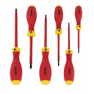 Insulated VDE Screwdriver Set 1000V, Plastrol, 6-piece, red-yellow handles