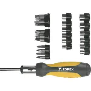 Uzgaļu un ligzdu komplekts ar turētāju 29 gab., Topex 39D356