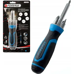 Screwdriver Forsage F-303854 universal 5-in-1 L-250 with LED and interchangeable bits