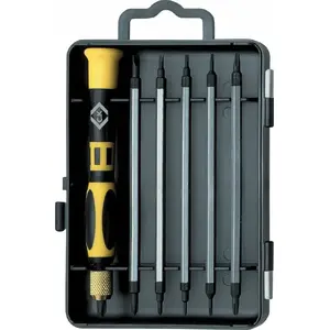 Kenko uzgaļu komplekts T4896 — 7 daļas maināmiem asmeņiem: taisnais, krustenis (Phillips), Torx