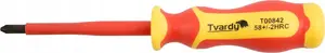 Insulated Phillips screwdriver PH2x100 VDE Tvardy — 100 mm shaft, VDE-certified