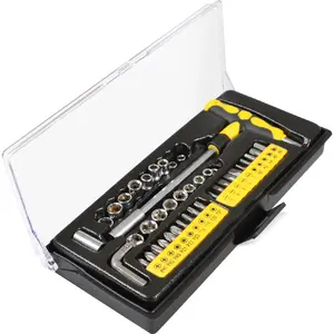 Manual screwdriver Fieldmann FDS 1009-41R — straight screwdriver, 1 piece, tips: Flat/Hex/Phillips/Pozidriv/Torx, black-yellow handle