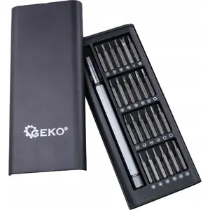 Precision screwdriver set GEKO G32008 — 24-piece S2 steel bits, compact kit