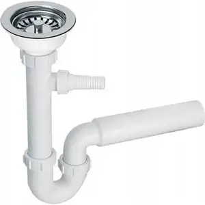Sink trap (tubular) No name HC7+BSW50P 3.5x50 mm with washing machine/dishwasher connection