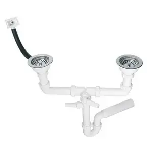 McAlpine double pipe siphon 1.5" HC7HC12R-POL1 – plumbing waste trap for two outlets