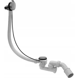 Сифон для ванны McAlpine HCN3100CB-15MM с выпуском 40/50 мм, механическим наполнением и автоматическим латунным хромированным устройством