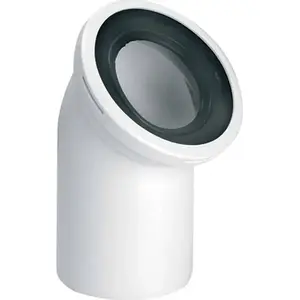 McAlpine WC elkoņsifons 110/45° L=220 mm balts ar lūpu blīvējumu