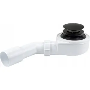 Dušas paliktņa sifons AKCES 2472 – 50 mm click-clack, matēti melns