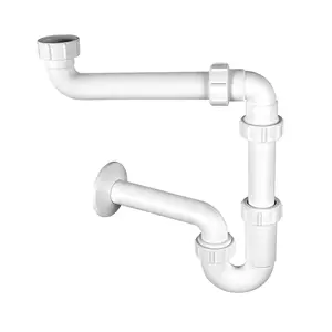 Сифон McAlpine HC4PF-32SPS 5/4" (DN32) трубный с удлинителем, белый