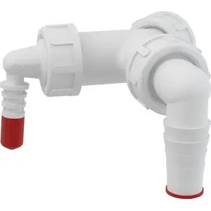 ALCADRAIN double elbow G1/8–23 with valve P149Z, angled connector for drainage systems