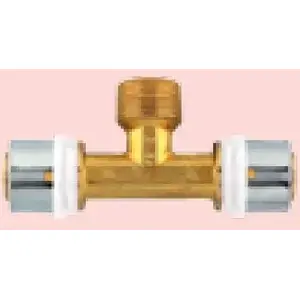 Tee Fitting Herz P 7220 51 — 20x2 / 1/2" External Thread / 20x2 Steel Pipe Connector