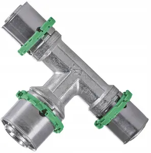 Reducing press-fit tee Comap MultiSkin brass/galvanized 32x26x32 733KJK-02