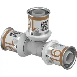 Plumbing fitting End feed tee Uponor 1039944, grey, 1 pc