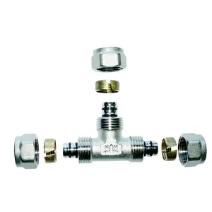 Tee Connector INVENA PA-08-002 16×16×16 mm, equal bore, 2 mm wall