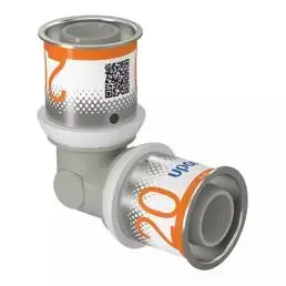 Plumbing elbow Uponor 1039930, grey, single-piece connector for piping systems