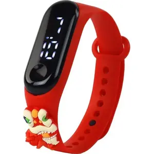 Смарт-часы LEANToys 17245 — детские с сенсорным экраном и регулируемым красным ремешком (дракон)