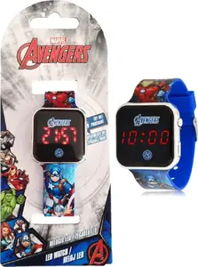 Детские цифровые наручные часы Euroswan AVG4706 с LED-дисплеем — дизайн Avengers