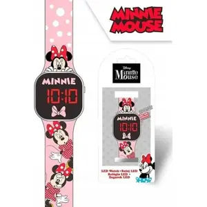 Digital LED Children's Watch Kids Euroswan Minnie Mouse MN4369 – digital time display, silicone strap