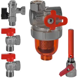 Angle valve set for gas boilers Samee ZP-KIT-02-U with magnetic separator, fittings 2x1/2" and 2x3/4"