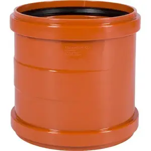 Divu uzgaļu savienotājs MAGNAPLAST KG-ERMM 200 SN8 — 200 mm PVC-U kanalizācijas cauruļu savienotājs